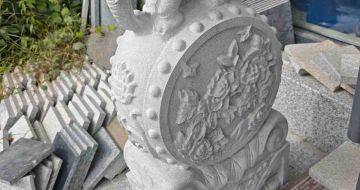 毕节芝麻白抱鼓石 庭院抱鼓石