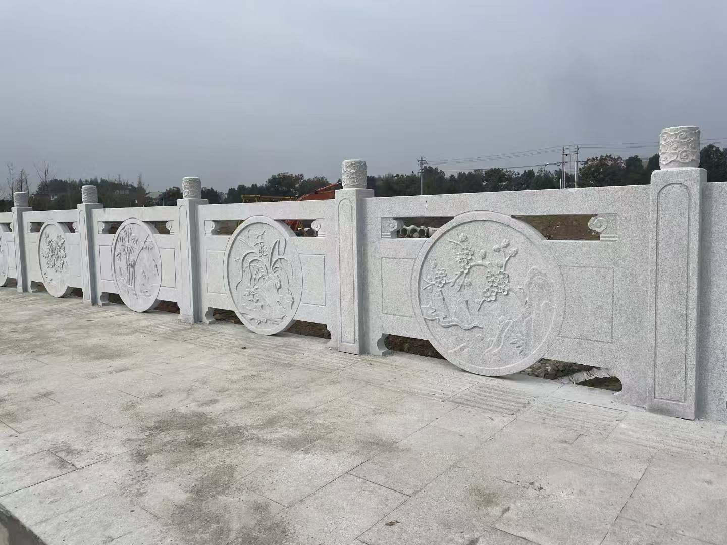 毕节芝麻白河道栏杆 石材栏杆